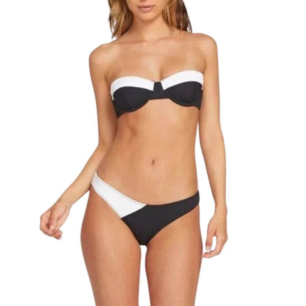 Volcom Simply Rib Black & White 2 Pc. Bikini Sz. 16W / XL NEW